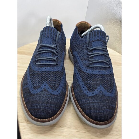 johnson and murphy charcoal Blue Lug Knit Wingtip mens shoes 8.5M Slip On - Picture 4 of 8